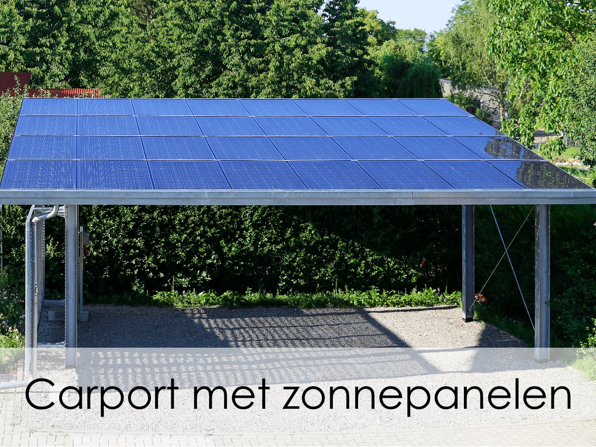 zonnepanelen op een carport geplaatst