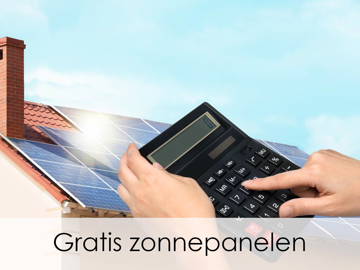 zonnepanelen met rekenmachine die 0 laat zien