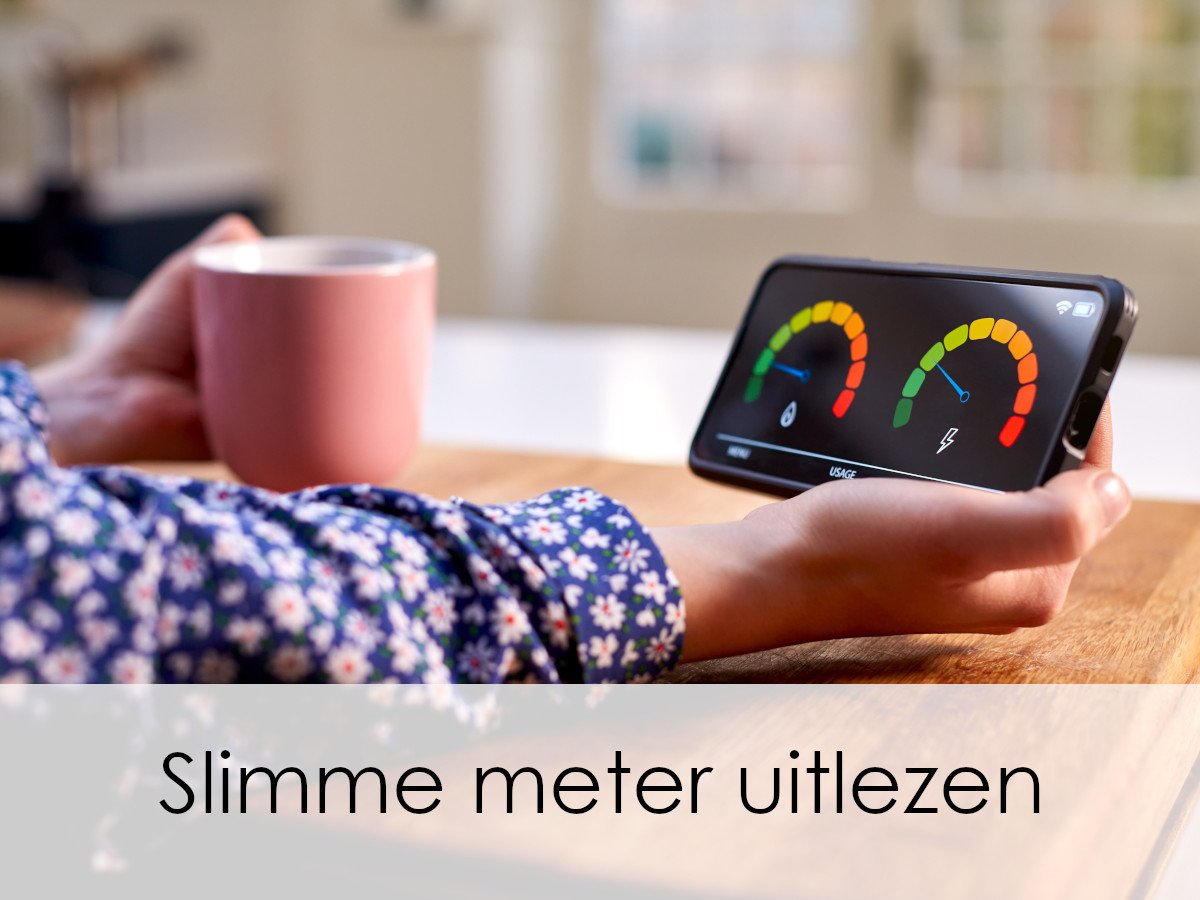 persoon leest slimme meter uit