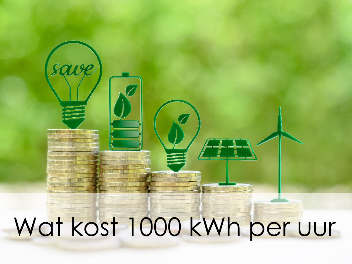 wat kost 1000 kwh per uur